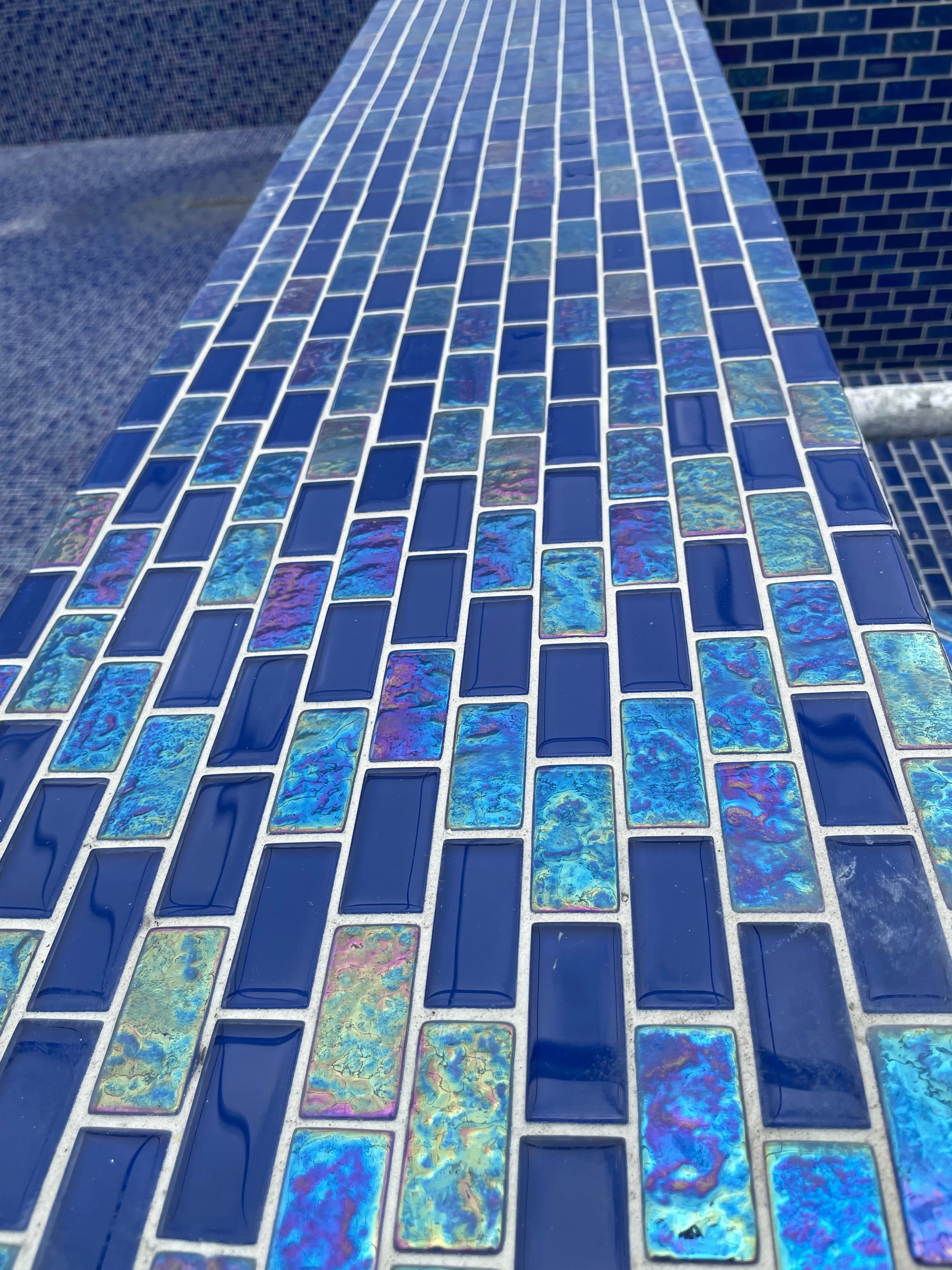 Equinox Cobalt 1x2 Glass Pool Tile
