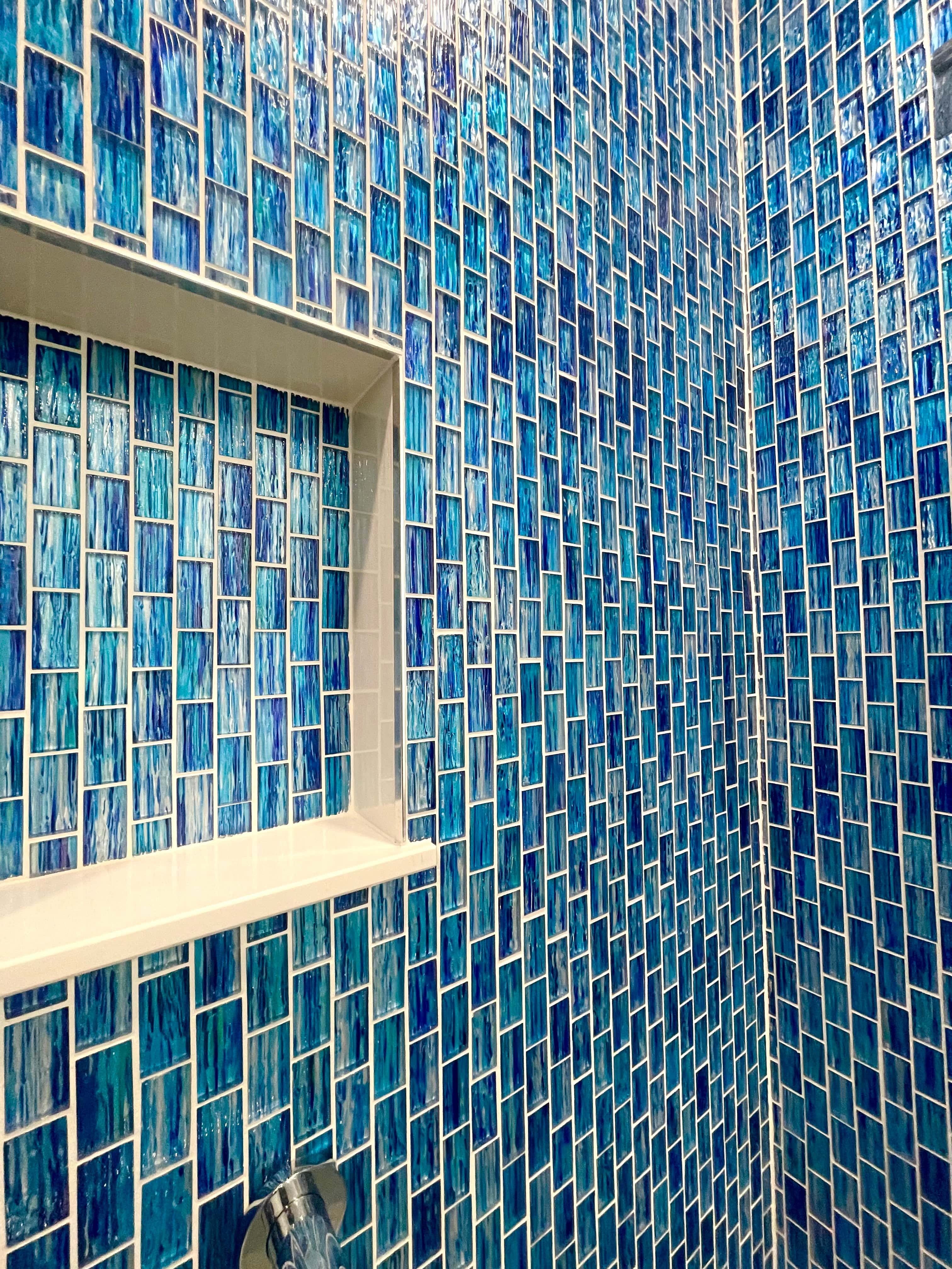 Sapphire mosaic glass tile