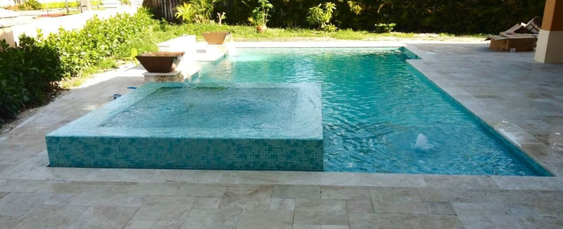 Bahamas Aqua Mix Pool Tile| Iridescent Tile| - Tiles and Deco