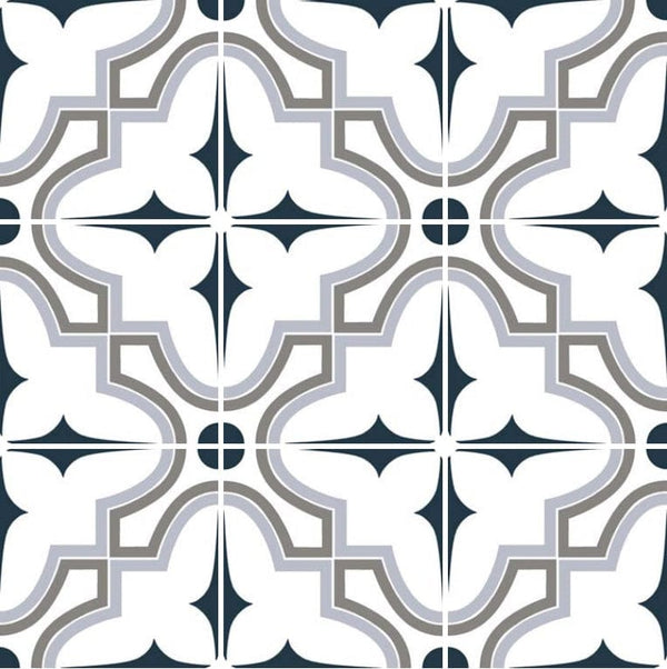Hydraulic Market Blue Tile 8″x8″ - Tiles and Deco