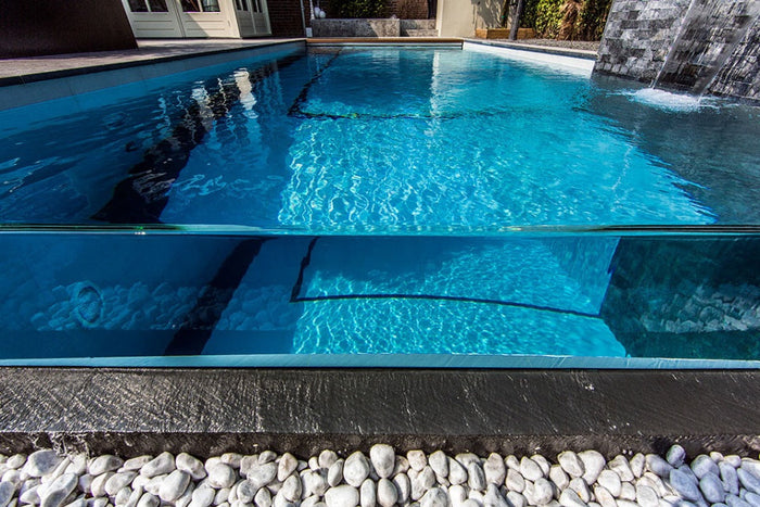 black tile pool