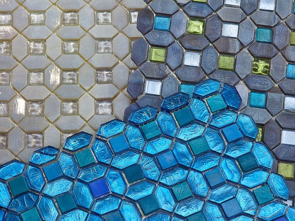blue mosaic tiles for swimming pool