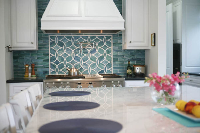 daisy tile backsplash