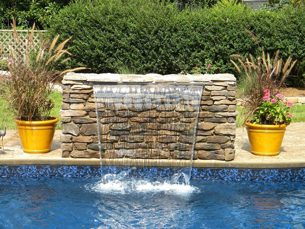 modern pool waterline tile ideas