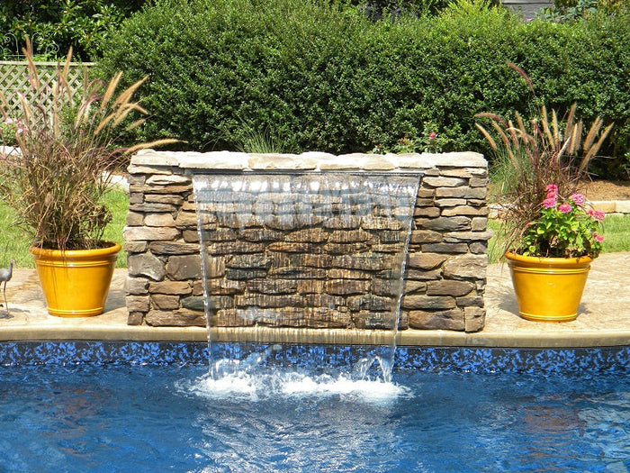 modern pool waterline tile ideas