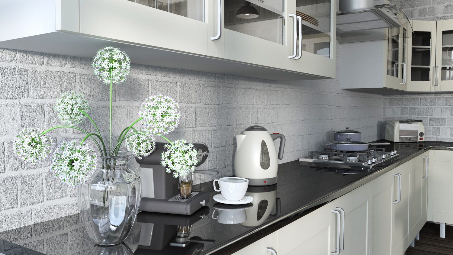 kitchen backsplash with modern design 