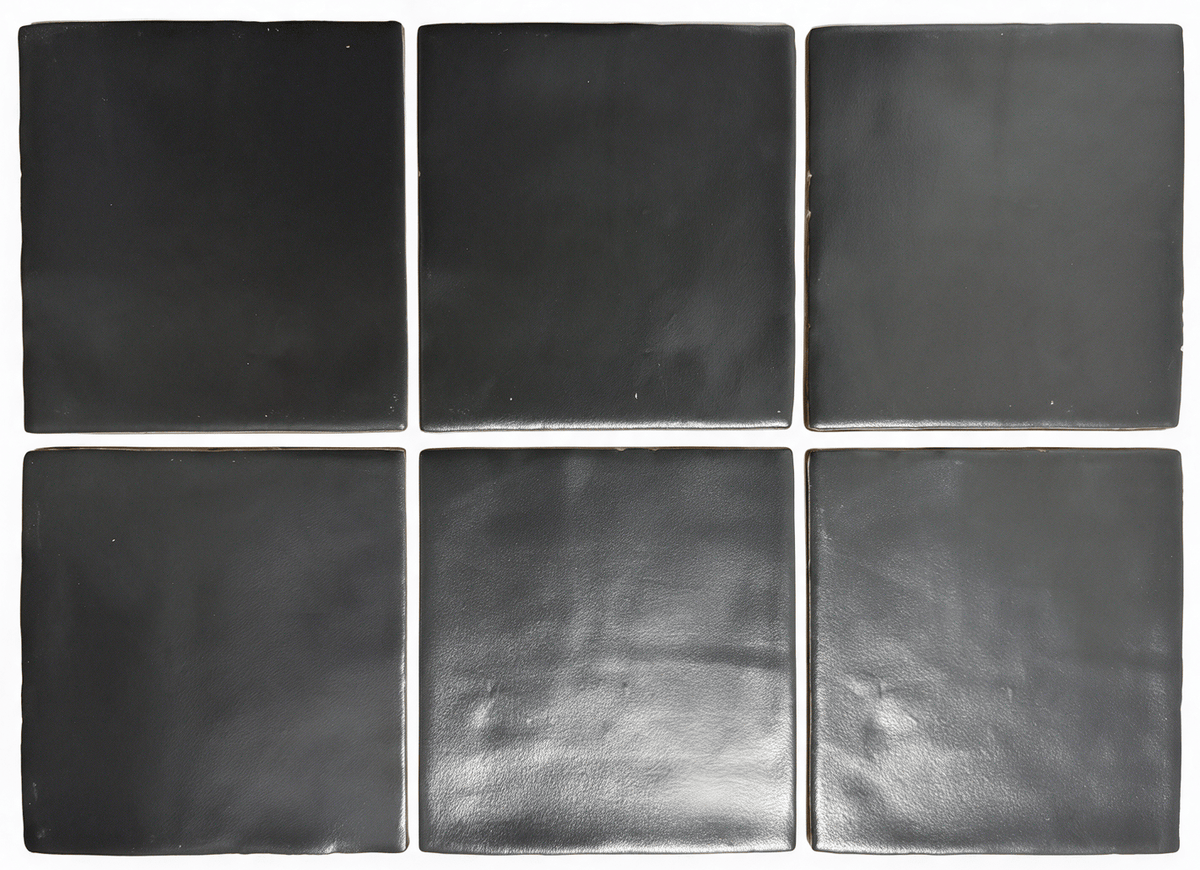 Black Zellige 5" x 5" Matte Ceramic Tile