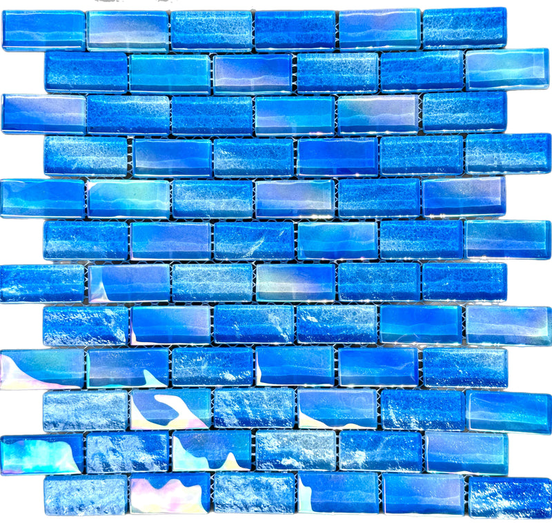 Galaxy Blue 1x2 - New Arrival Glass Pool Tile - Tiles and Deco