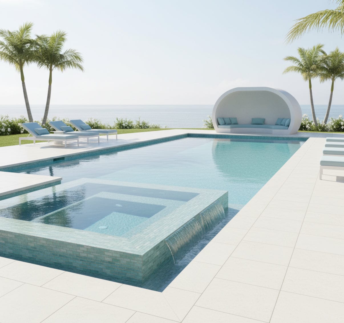 Bahamas Aqua Linear Glass Tile