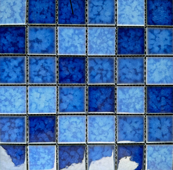 Harmony Blue 2” x 2” Square Porcelain Mosaic Tile - Tiles and Deco