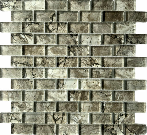 Rock Taupe 1x2 - Glass Pool Tile