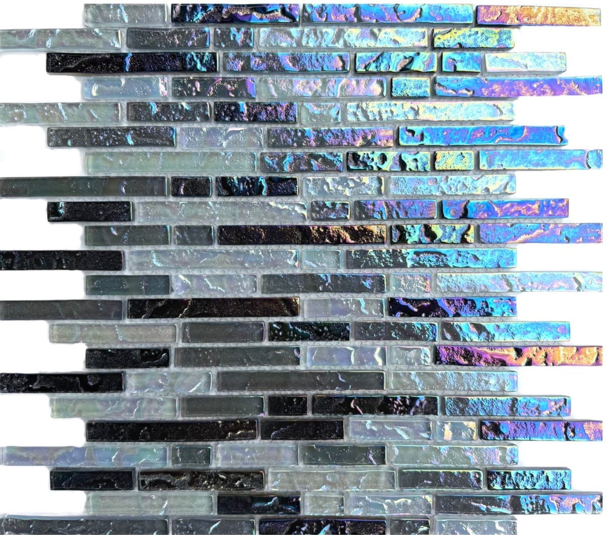 Nordic Shores Carbon Sticks Glass Tile - Tiles and Deco