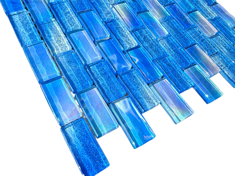Galaxy Blue 1x2 - New Arrival Glass Pool Tile - Tiles and Deco