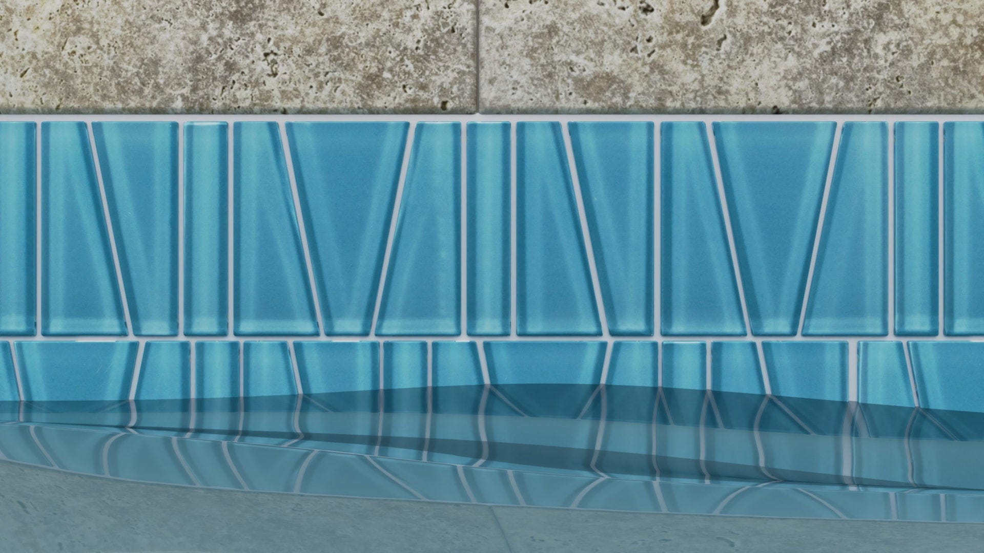 Fringe Aqua Sea Glass Tile - Tiles and Deco