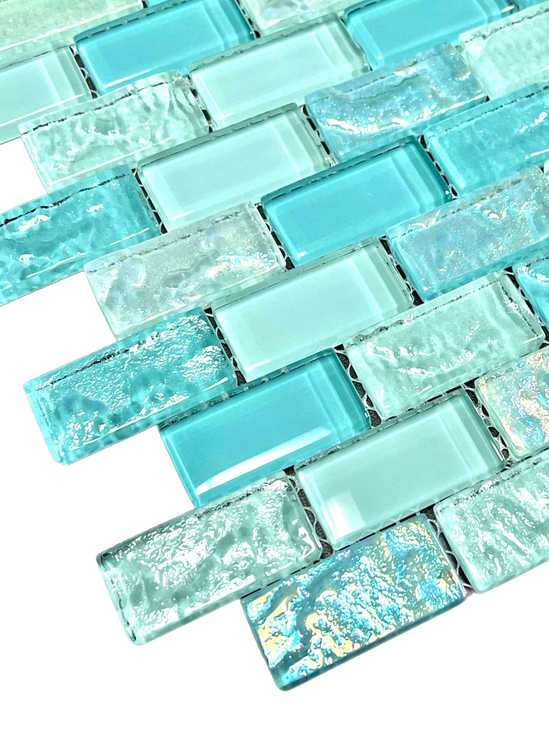 Bahamas Aqua 1X2 Classic Pool Tile - Tiles and Deco