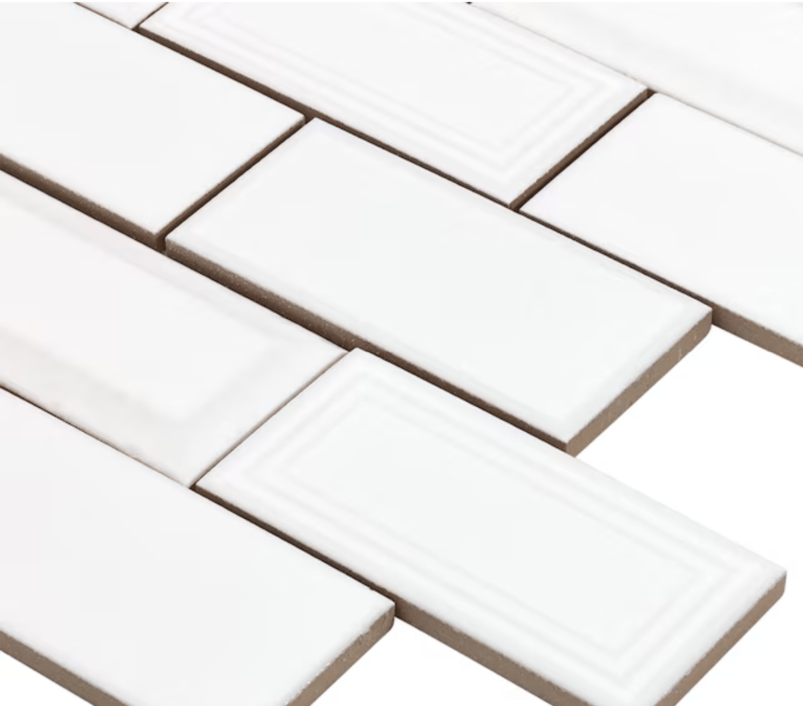 Boutique White Glazed Ceramic Subway Mosaic Wall Tile