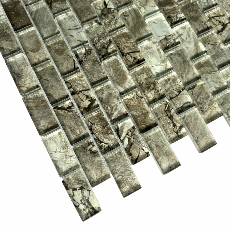 Rock Taupe 1x2 - Glass Pool Tile