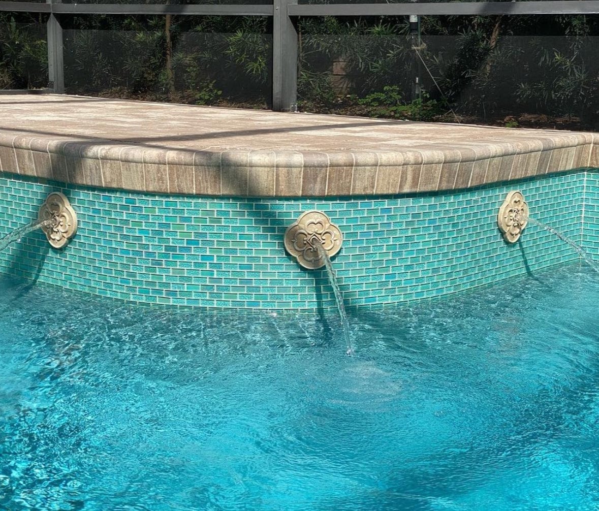 Bahamas Aqua 1X2 Classic Pool Tile - Tiles and Deco
