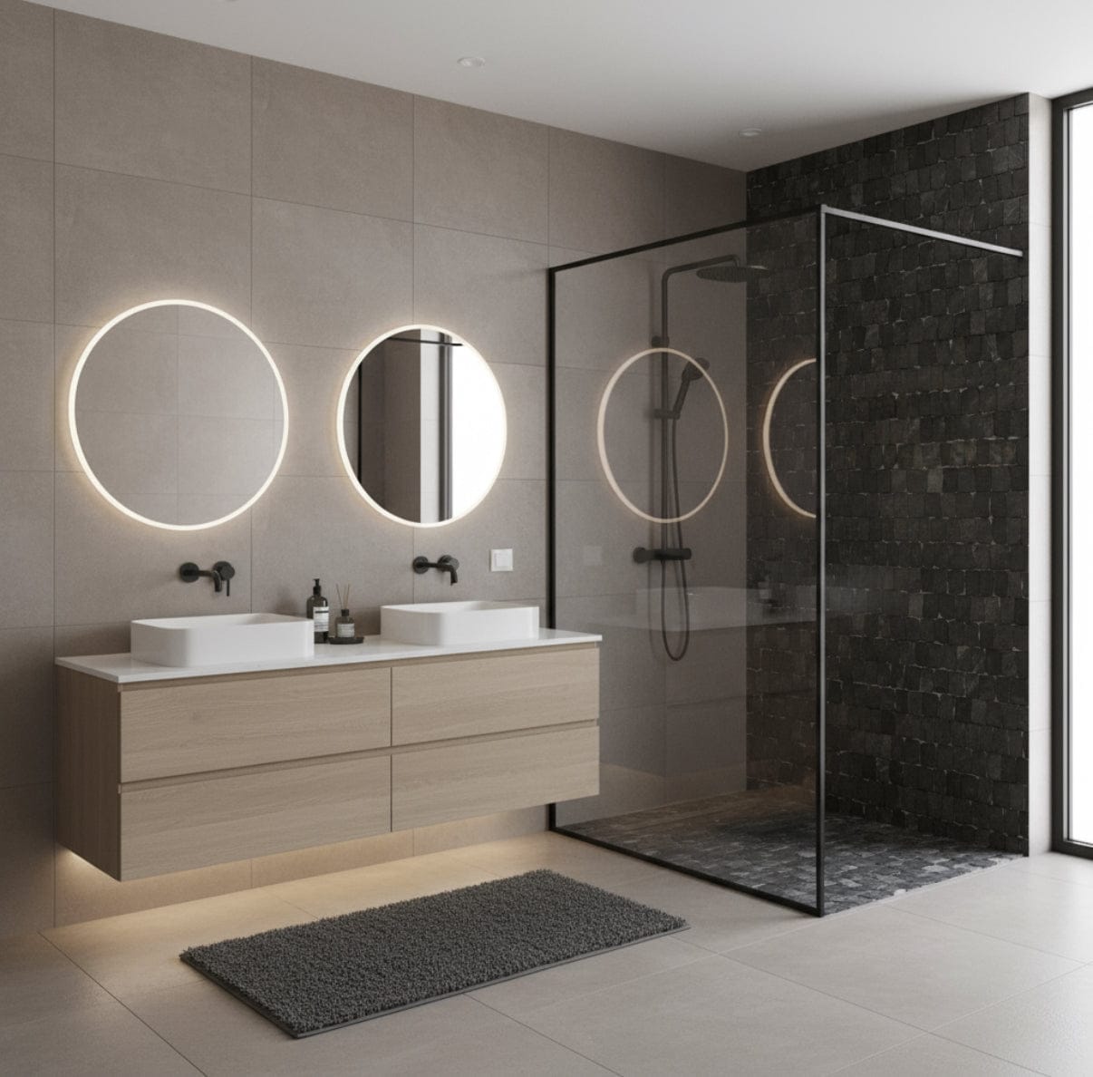 Modern Stacked Pebble Black