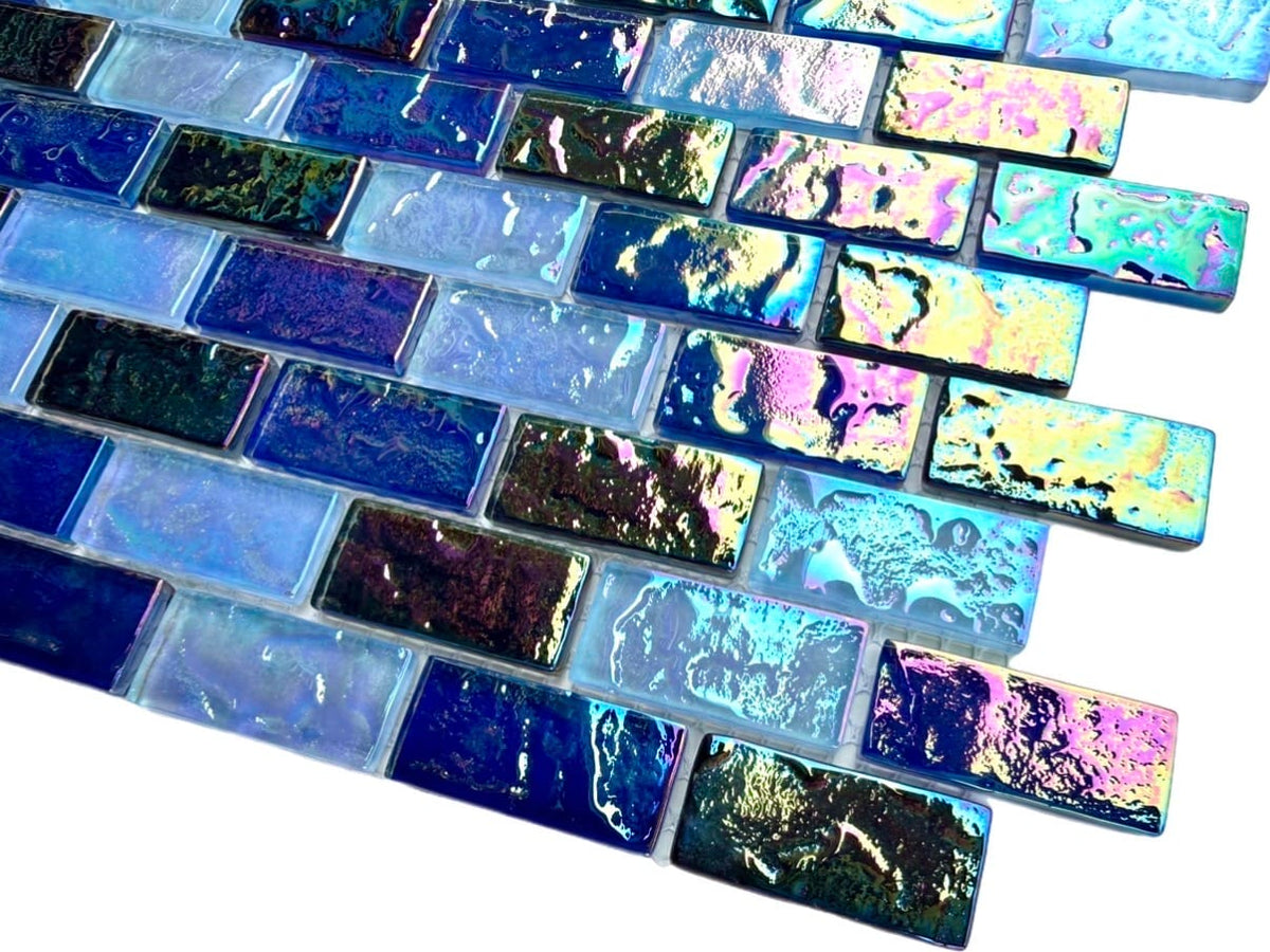 Nordic Shores Cobalt Pool Tile 1" X 2" - Tiles and Deco