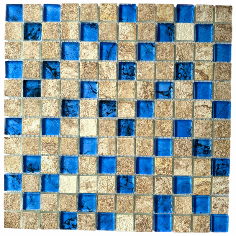 Glass Stone Brown 1x1 - Glass Pool Tile