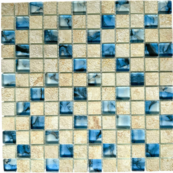 Glass Stone Cream 1x1 - Glass Pool Tile