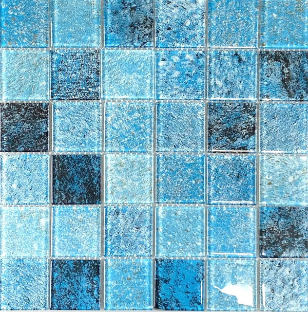 Island Aqua Glass Tile 2x2