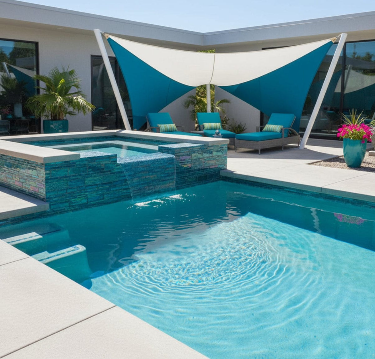 Nautical Turquoise Lineal Pool Tile - Tiles and Deco