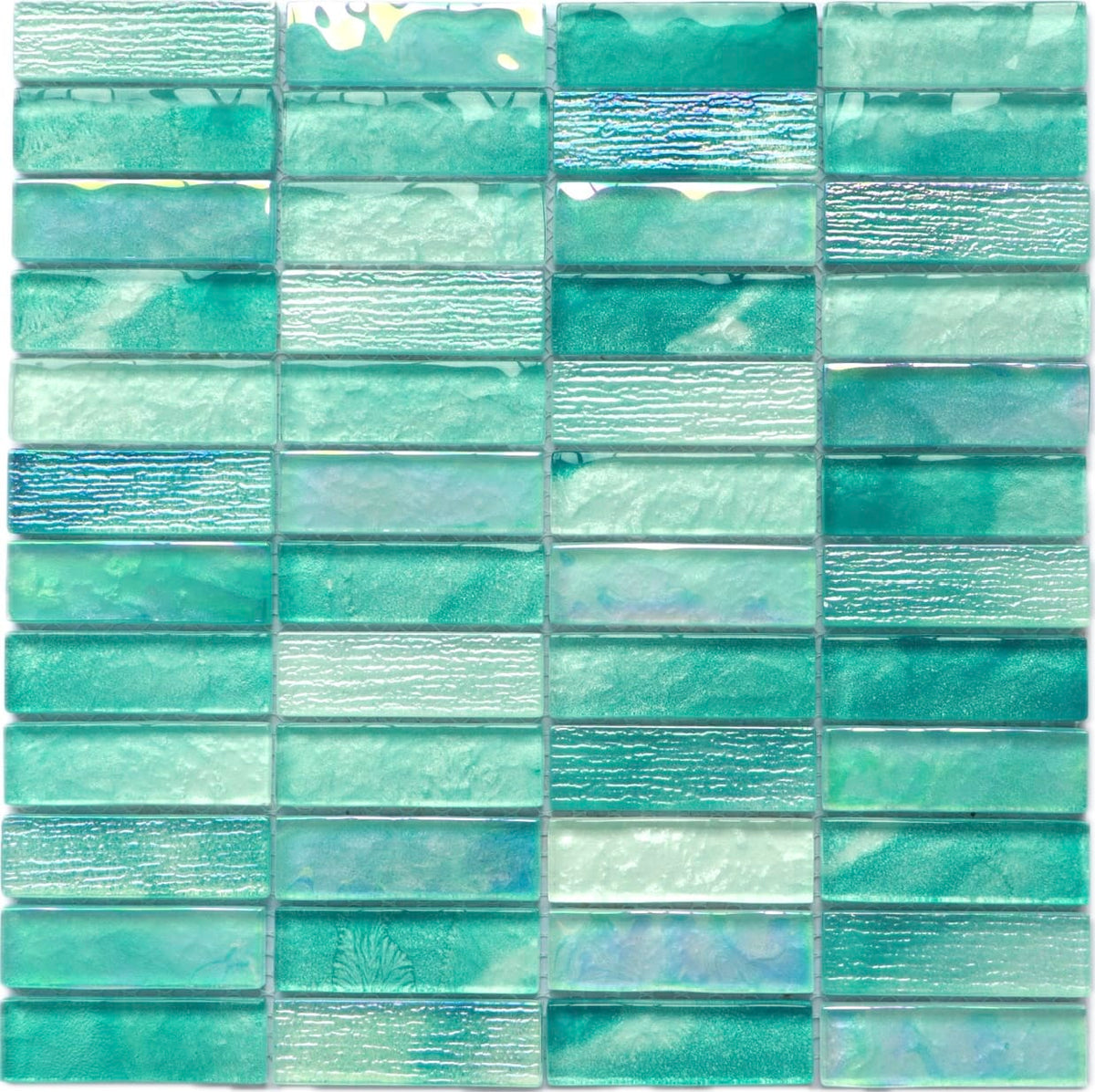 Bali Aqua 1x3 Glass Pool Tile - Tiles and Deco