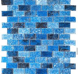 Island Blue Glass Tile 1X2