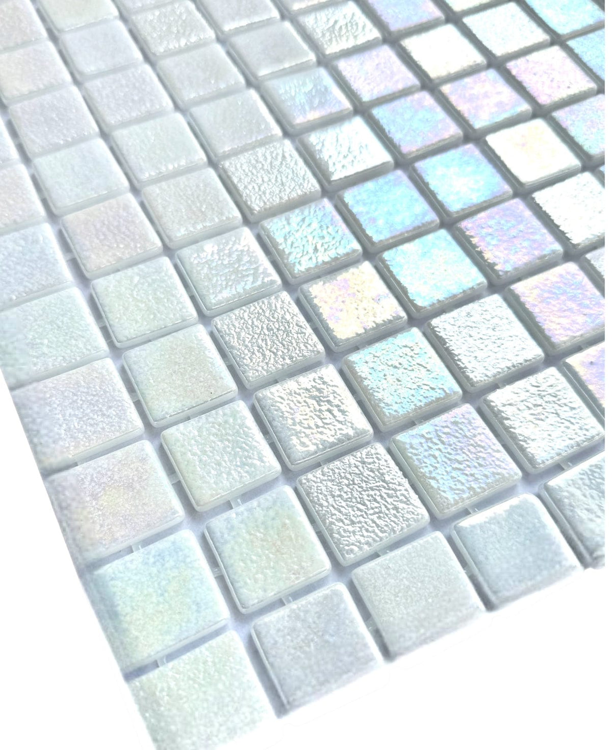 Iridescent White Pearl Pool Tile - Tiles and Deco