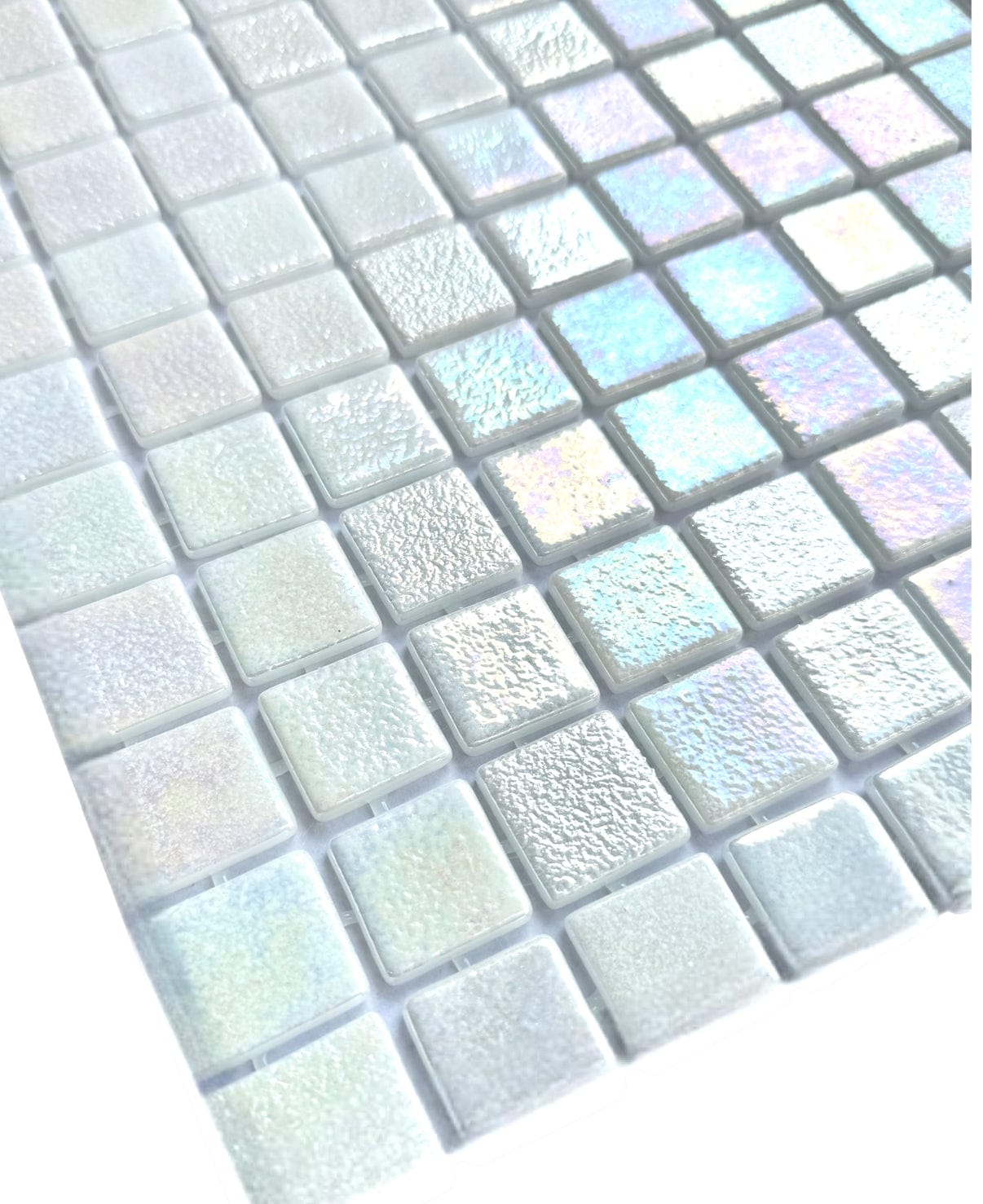 Iridescent White Pearl Pool Tile