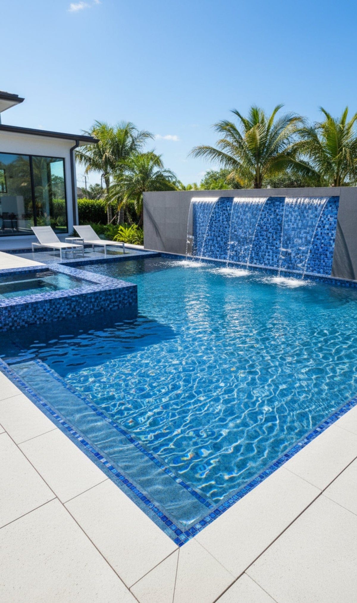 Foggy Niebla Azul Turquesa Blend Pool Tile - Tiles and Deco