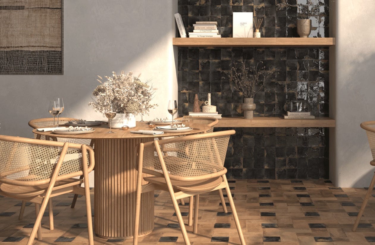 GRANADELLA CARBON 4.5X4.5 Glazed Porcelain Tile - Tiles and Deco