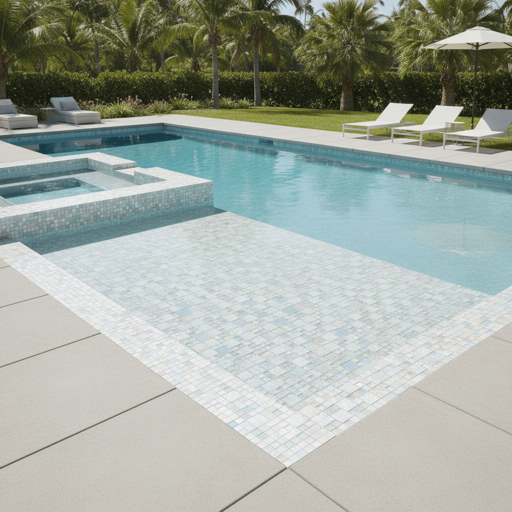 Bahamas Snow White Exuma Tile Mix - Mosaic Glass Tile - Tiles and Deco