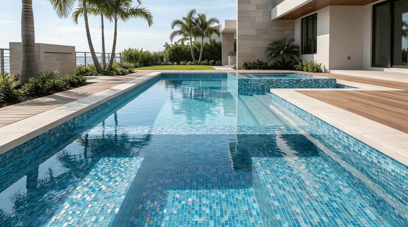Marlin Mix 1x2 Glass Pool Tile