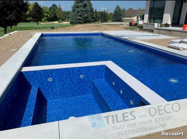 Bahamas Dark blue 1x1 Glass Tile - Tiles and Deco