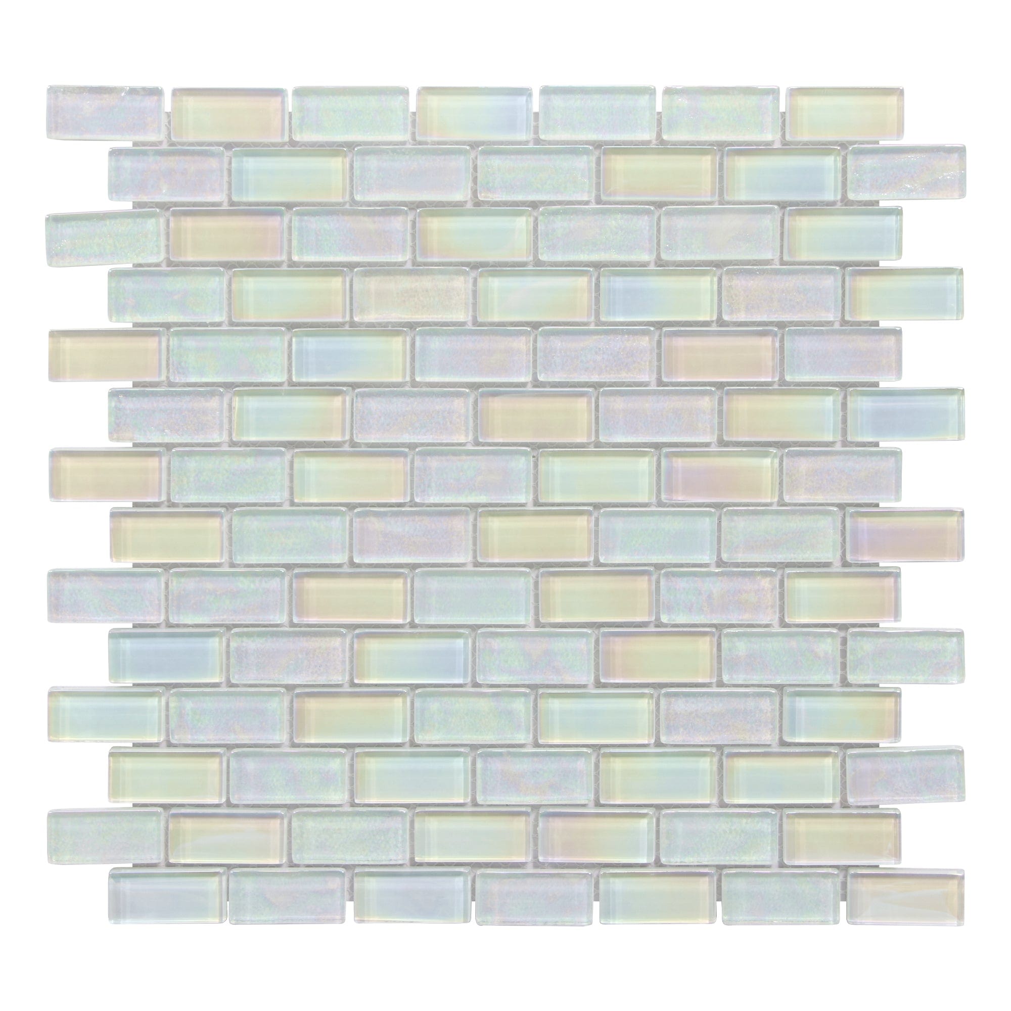Snow White Glass Tile 1x2 - Tiles and Deco