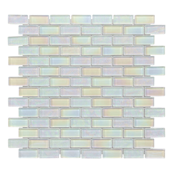 Snow White Glass Tile 1x2 - Tiles and Deco