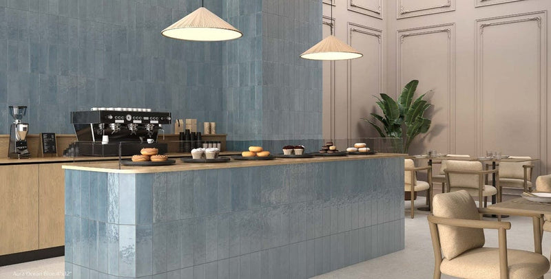 Ocean Blue Aura 4"x12" Wall Tile
