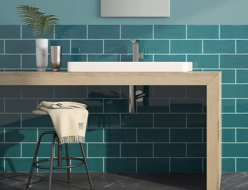 Peacock Green Gloss 4x10 Ceramic Tile - $7.79 per sqft - Tiles and Deco