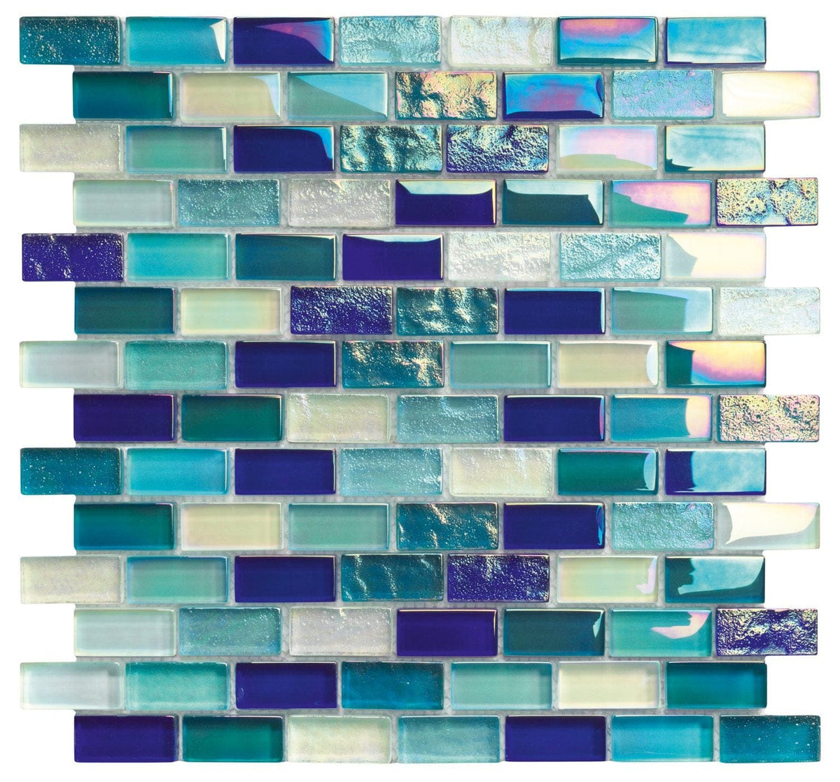Neptune Blue Blend 1x2 Pool Tile - Tiles and Deco