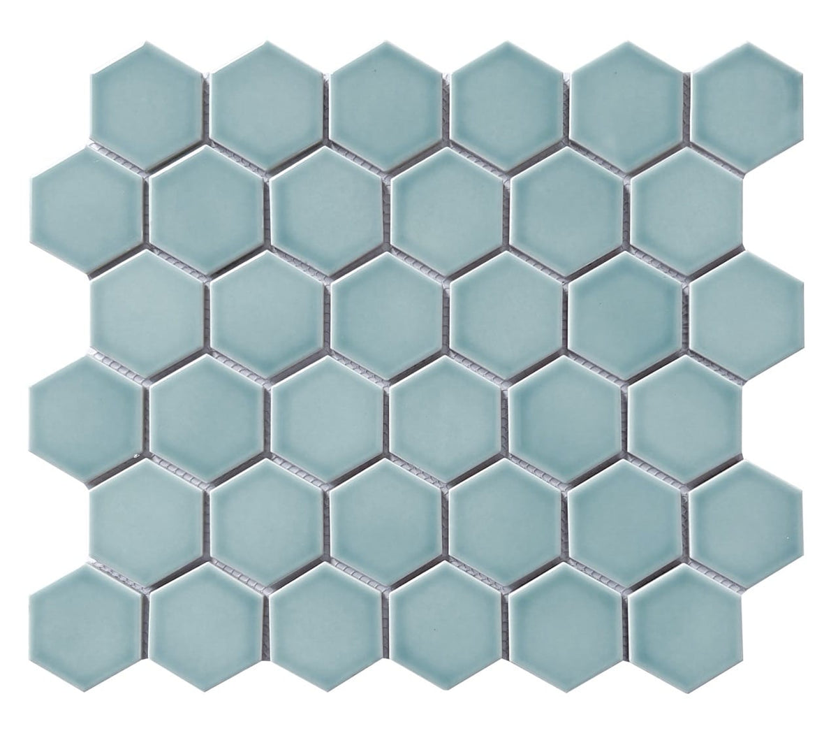 Sky Blue Hexagon Porcelain Mosaic