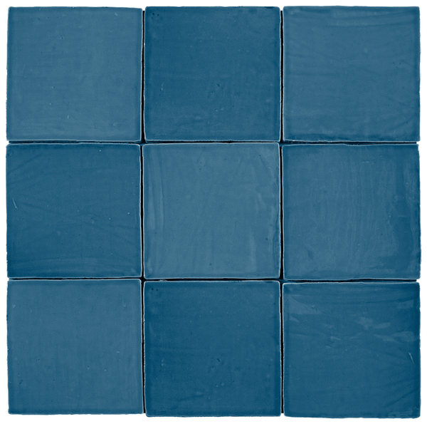 St Tropez Blue Handmade Subway Ceramic Tile 5x5 - Tiles and Deco