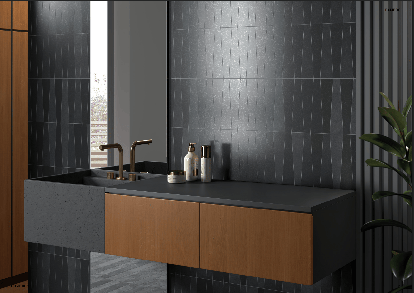 BAMBOO ANTRACITA 2.5X9 Porcelain Tile