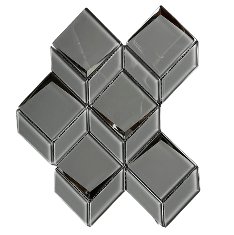 RHOMBUS G/S MIRROR Glass Mosaic Tile - Tiles and Deco