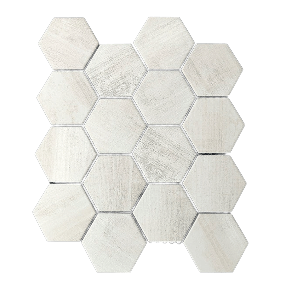 CONCRETE CREAM 3X3 Recycled Glass Mosaic Tile - Tiles and Deco