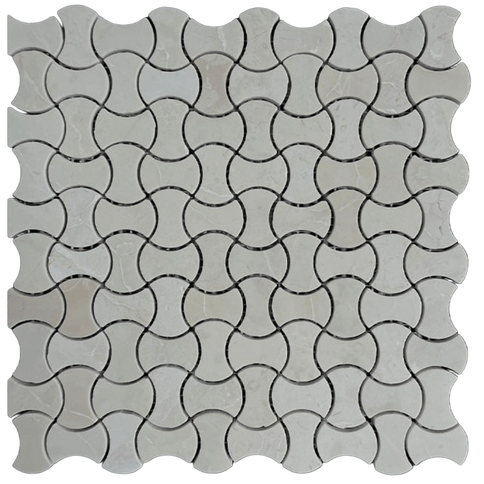 BONE CREAM Marble Mosaic Tile - Tiles and Deco
