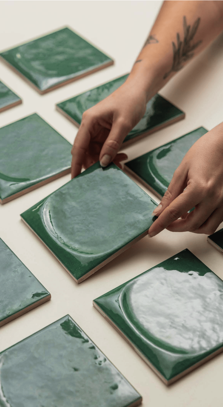 DRIP GREEN 5X5 Glazed Porcelain Tile