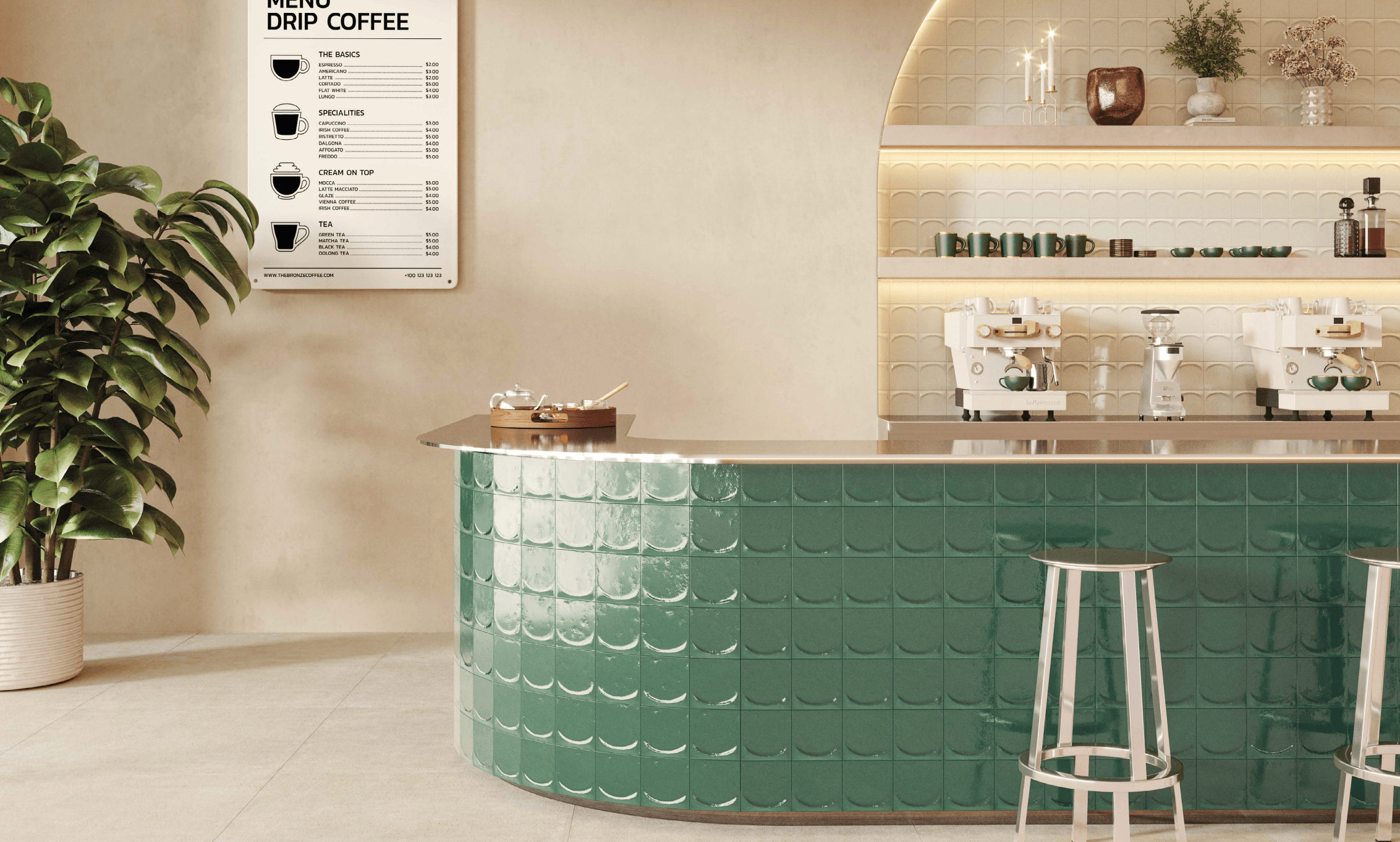 DRIP GREEN 5X5 Glazed Porcelain Tile
